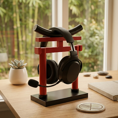 Japanese Torii Gate Headphone Stand | Gaming Desk Decor